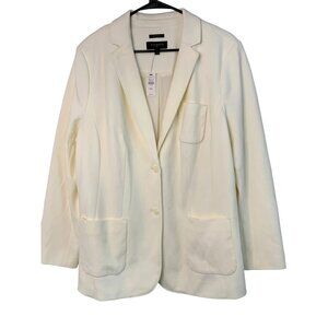 Talbots Aberdeen Women's Plus Size Blazer Jacket 18W White 7366 NWT $179 Pockets